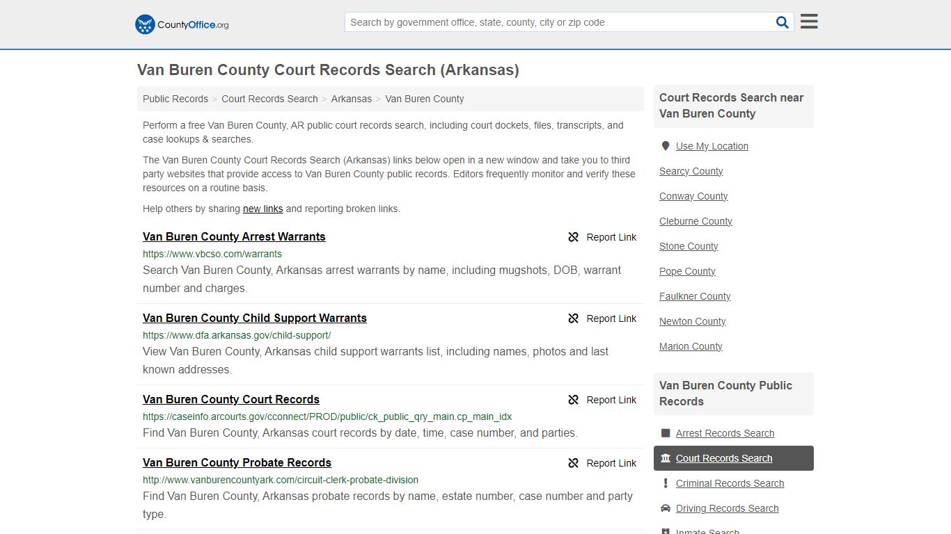 Van Buren County Court Records Search (Arkansas)