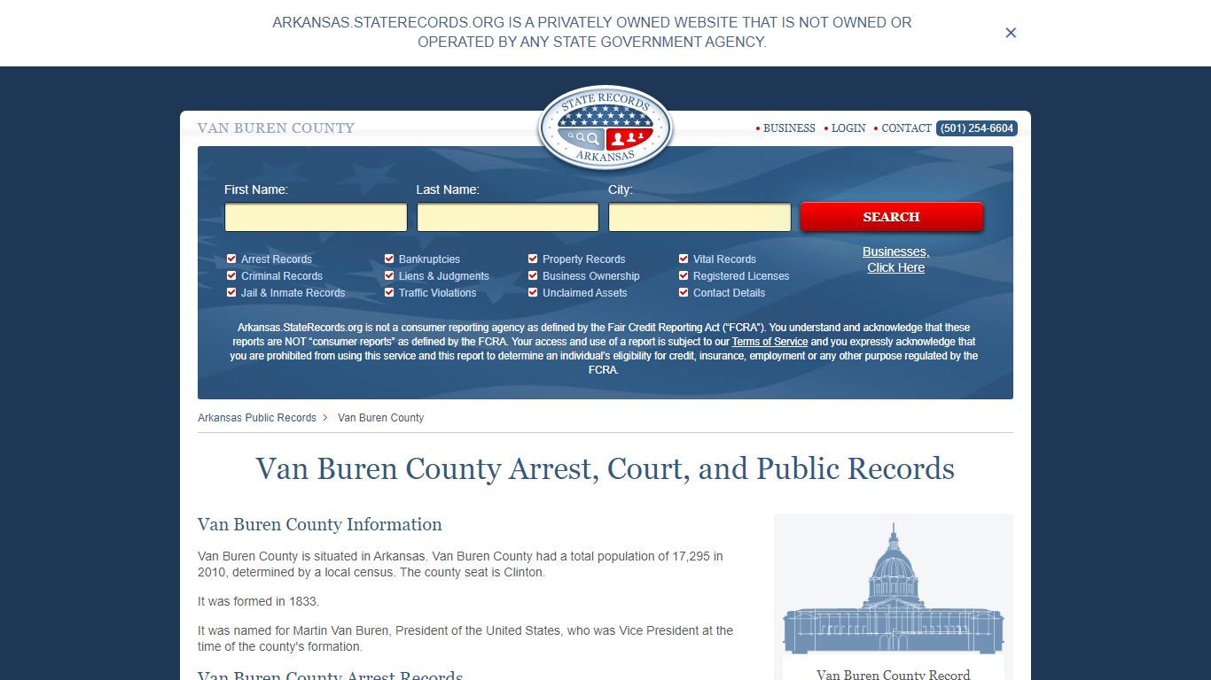 Van Buren County Arrest, Court, and Public Records