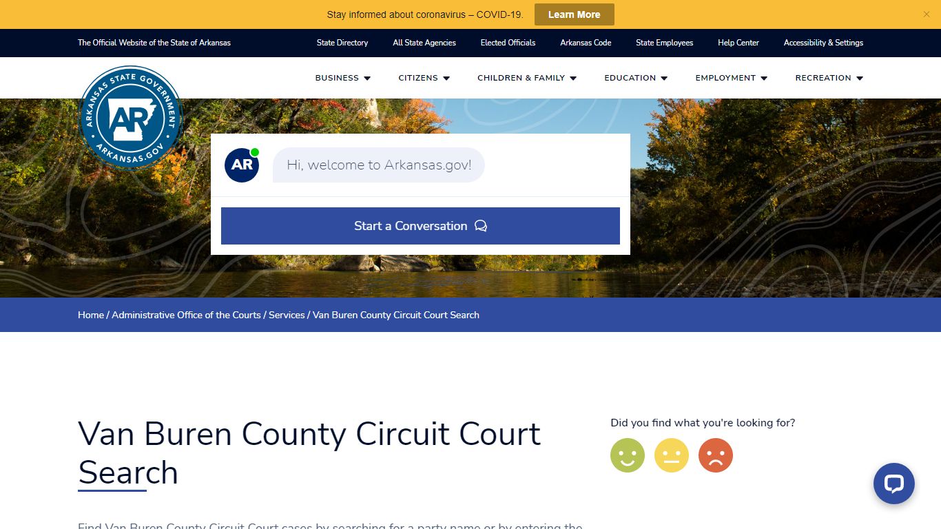 Van Buren County Circuit Court Search | Arkansas.gov