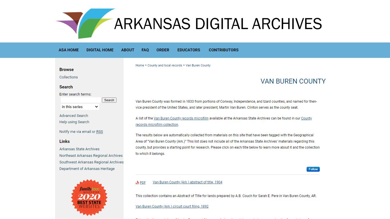 Van Buren County | County and local records - Arkansas